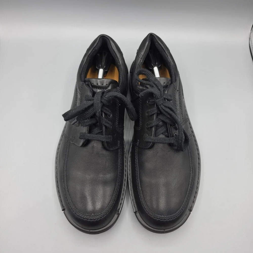 Ecco Shoes Mens‎ 42 Black Leather Oxford Casual Business Comfort Lace Up